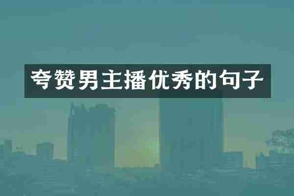 夸赞男主播优秀的句子