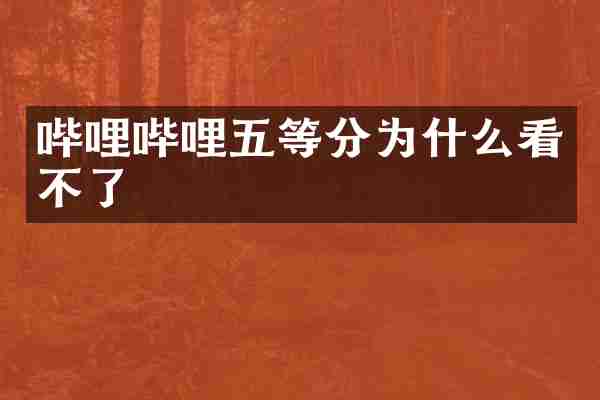 哔哩哔哩五等分为什么看不了