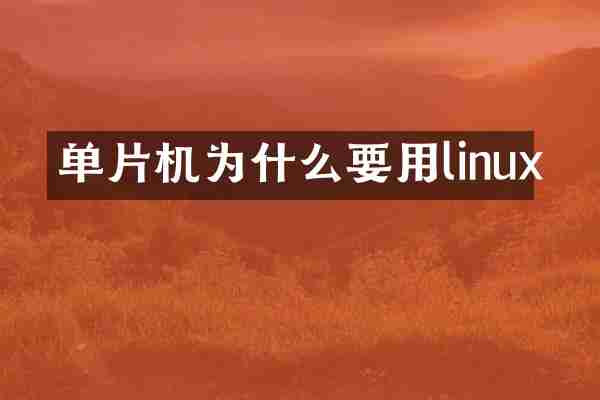 单片机为什么要用linux