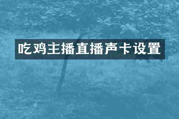 吃鸡主播直播声卡设置