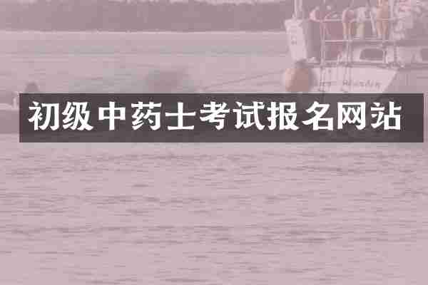 初级中药士考试报名网站
