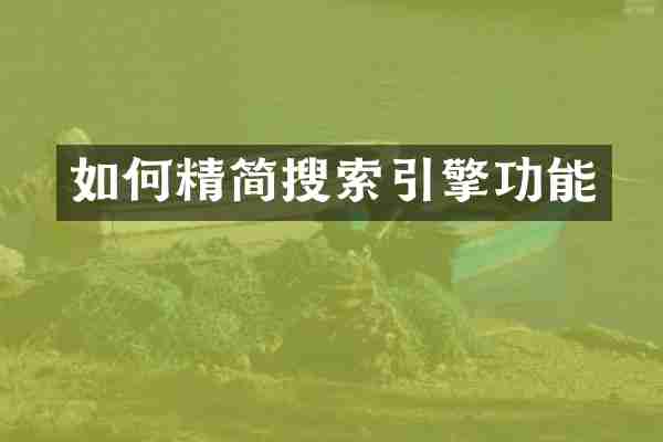 如何精简搜索引擎功能