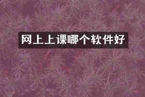网上上课哪个软件好