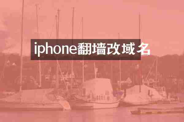 iphone翻墙改域名