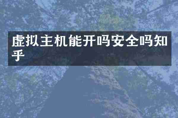 虚拟主机能开吗安全吗知乎