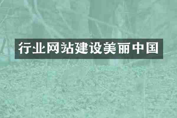 行业网站建设美丽中国