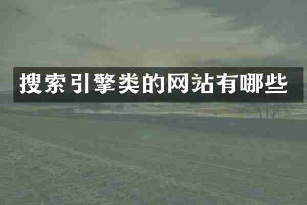 搜索引擎类的网站有哪些
