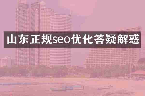 山东正规seo优化答疑解惑