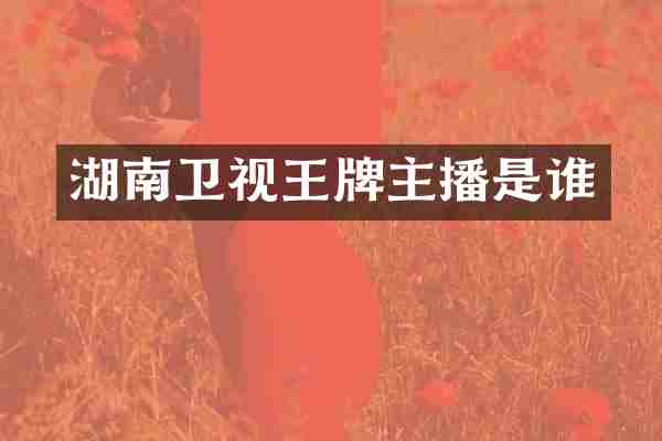 湖南卫视王牌主播是谁
