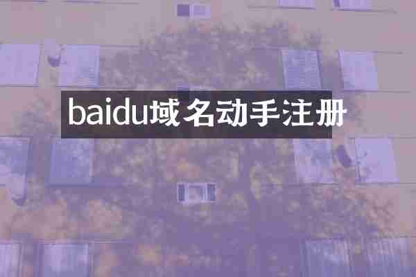 baidu域名动手注册