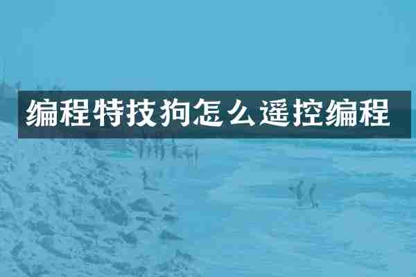编程特技狗怎么遥控编程