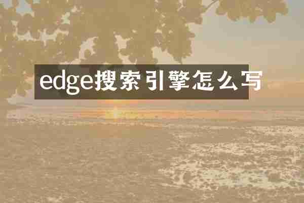 edge搜索引擎怎么写
