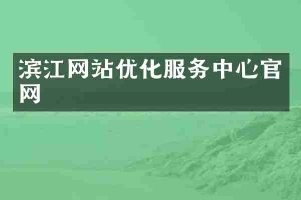 滨江网站优化服务中心官网