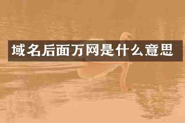 域名后面万网是什么意思