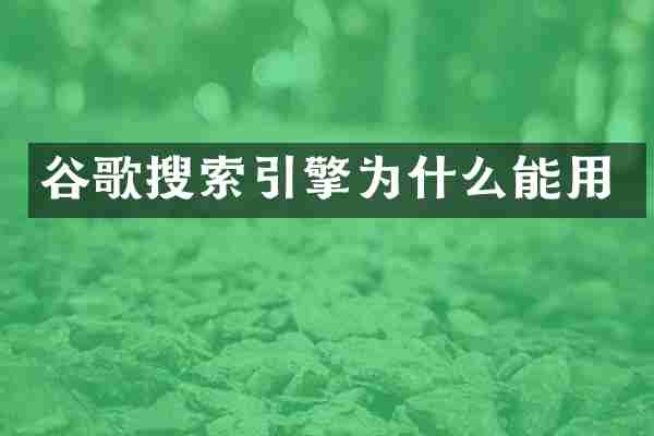 谷歌搜索引擎为什么能用