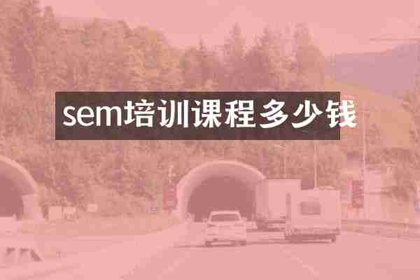 sem培训课程多少钱