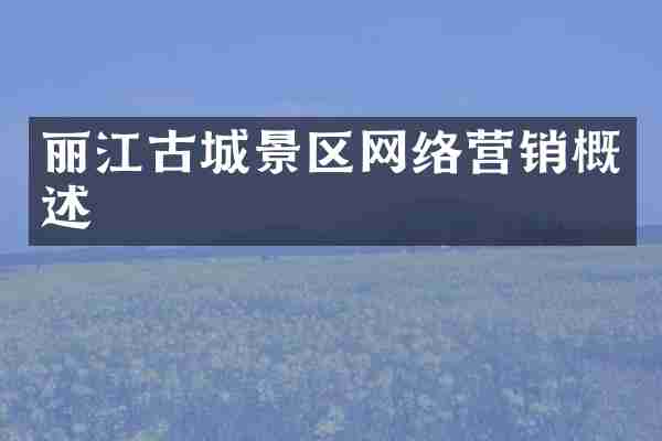 丽江古城景区网络营销概述