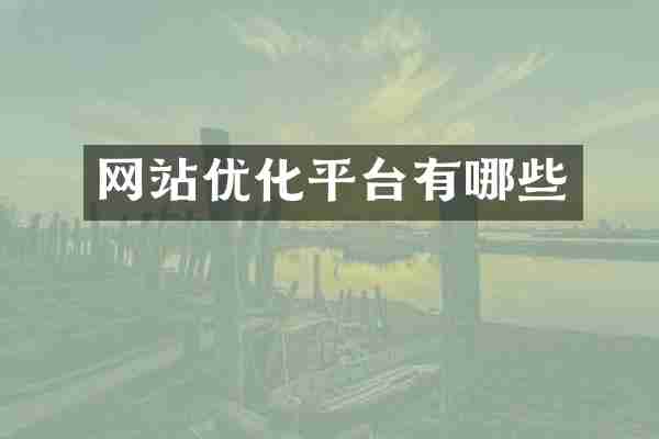 网站优化平台有哪些