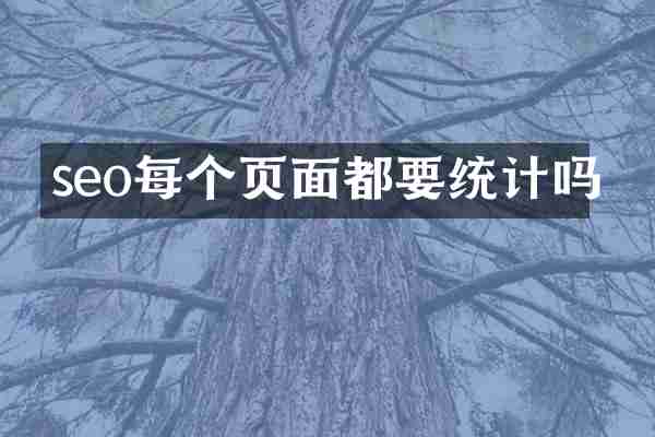 seo每个页面都要统计吗