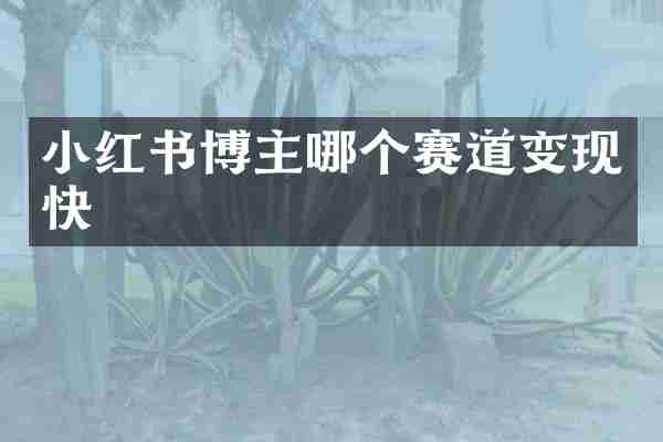 小红书博主哪个赛道变现快