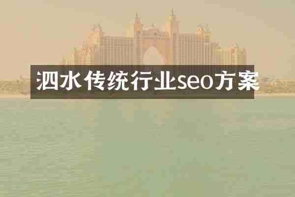 泗水传统行业seo方案