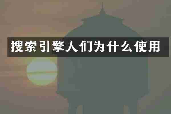 搜索引擎人们为什么使用