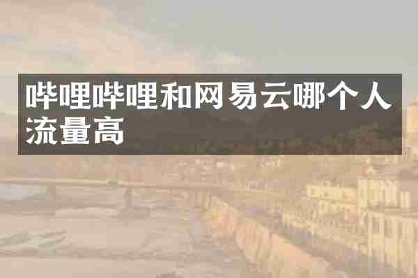 哔哩哔哩和网易云哪个人流量高