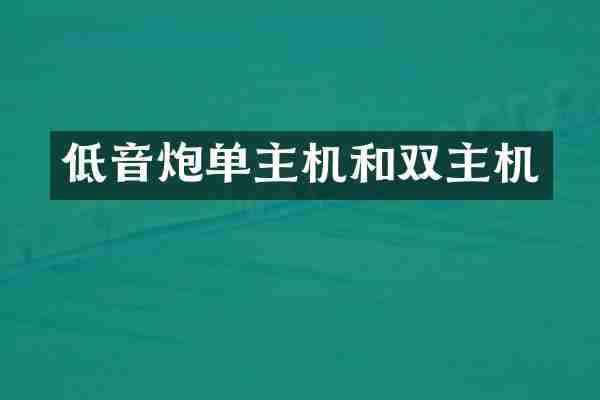 低音炮单主机和双主机