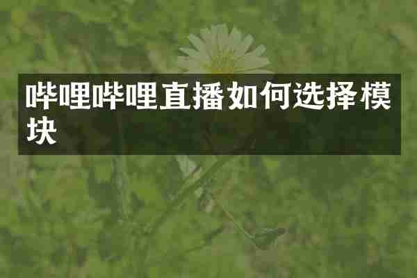 哔哩哔哩直播如何选择模块