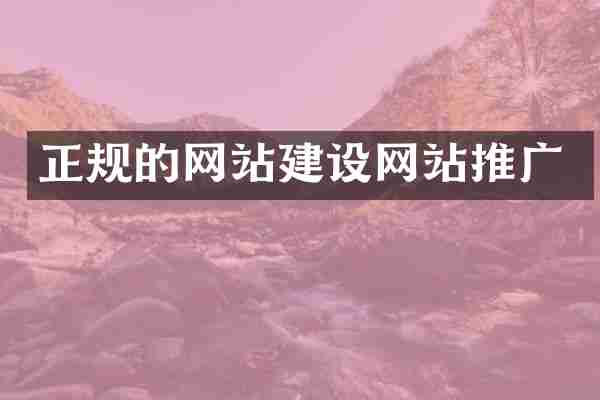 正规的网站建设网站推广