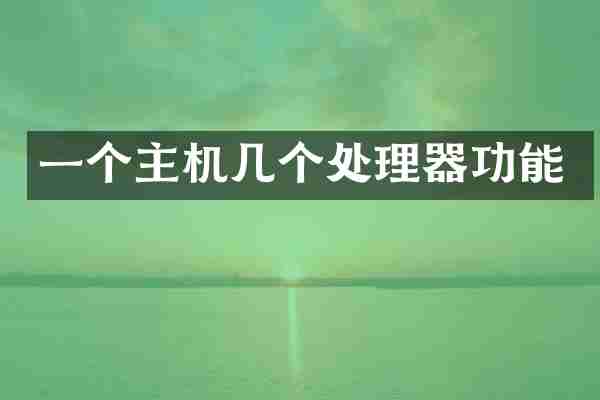一个主机几个处理器功能