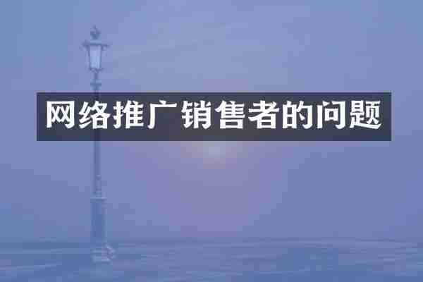 网络推广销售者的问题