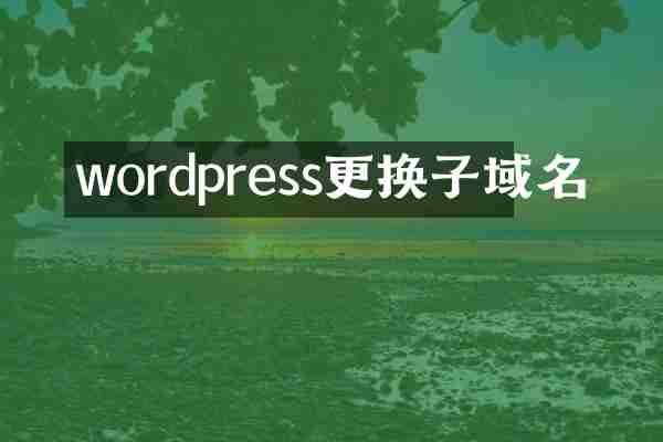 wordpress更换子域名