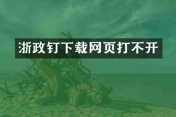 浙政钉下载网页打不开