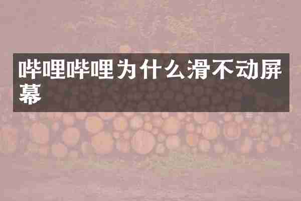 哔哩哔哩为什么滑不动屏幕