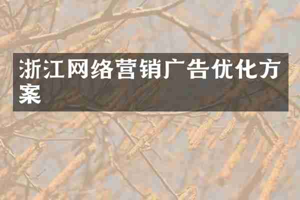 浙江网络营销广告优化方案