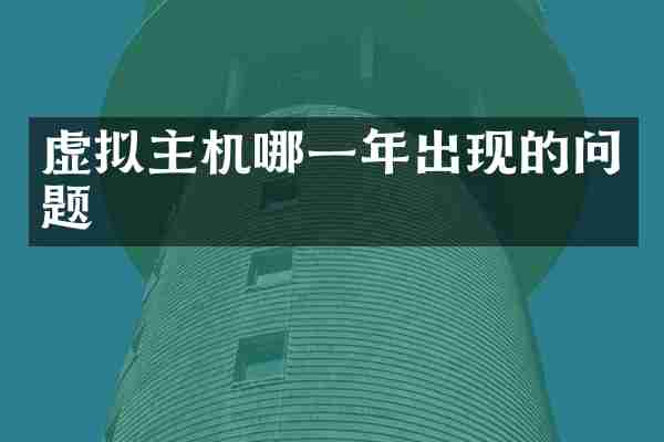 虚拟主机哪一年出现的问题