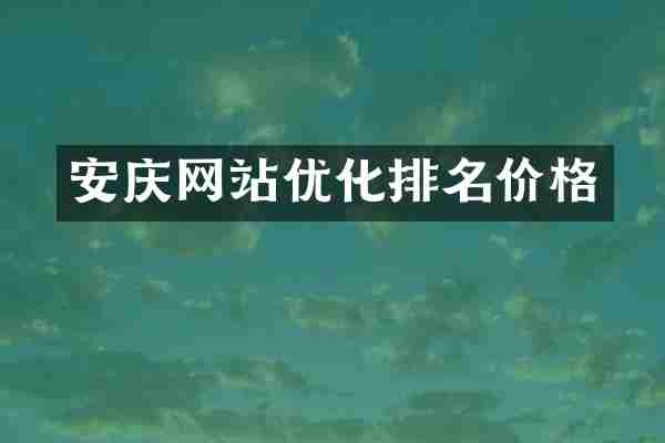 安庆网站优化排名价格