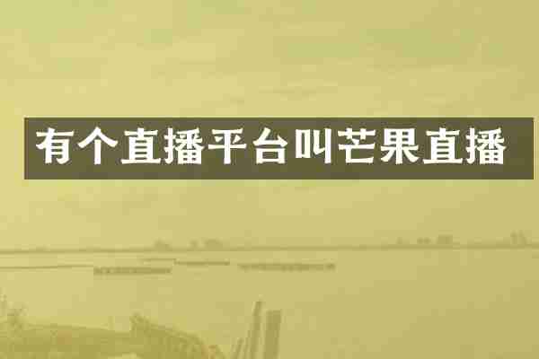 有个直播平台叫芒果直播