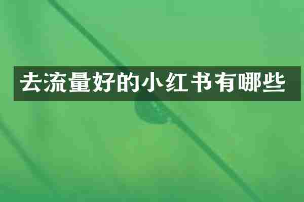 去流量好的小红书有哪些
