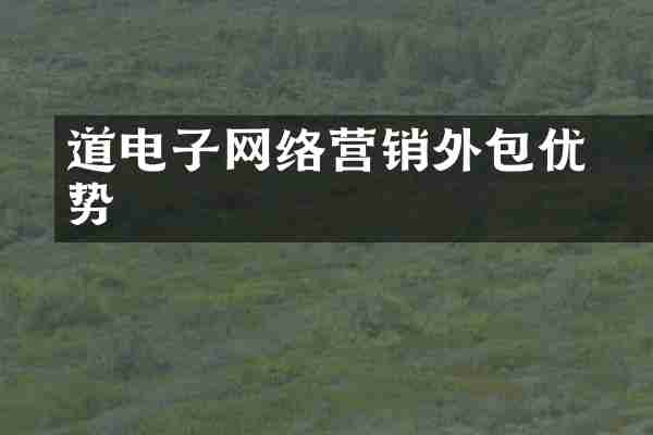 道滘电子网络营销外包优势