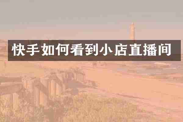 快手如何看到小店直播间