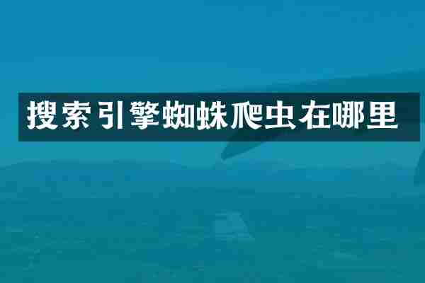 搜索引擎蜘蛛爬虫在哪里