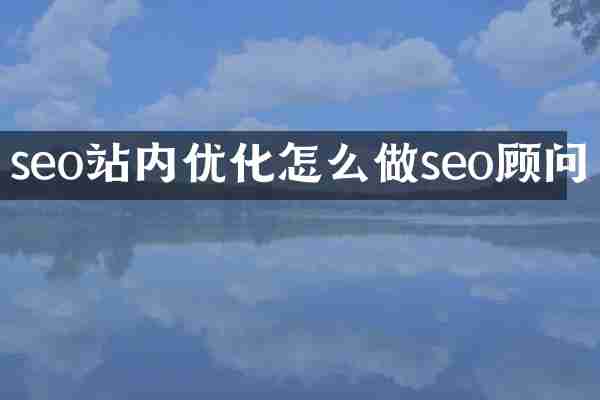 seo站内优化怎么做seo顾问