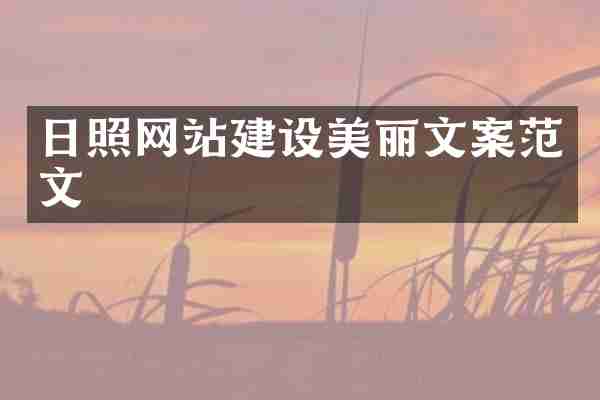 日照网站建设美丽文案范文