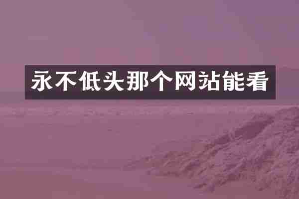 永不低头那个网站能看