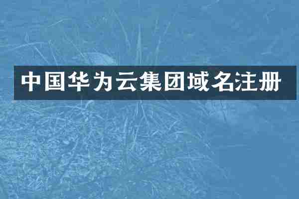 中国华为云集团域名注册