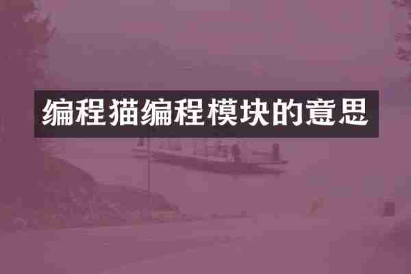 编程猫编程模块的意思