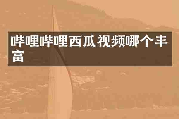 哔哩哔哩西瓜视频哪个丰富