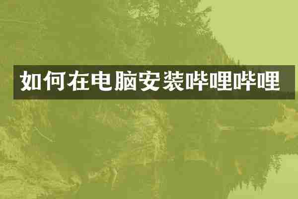 如何在电脑安装哔哩哔哩